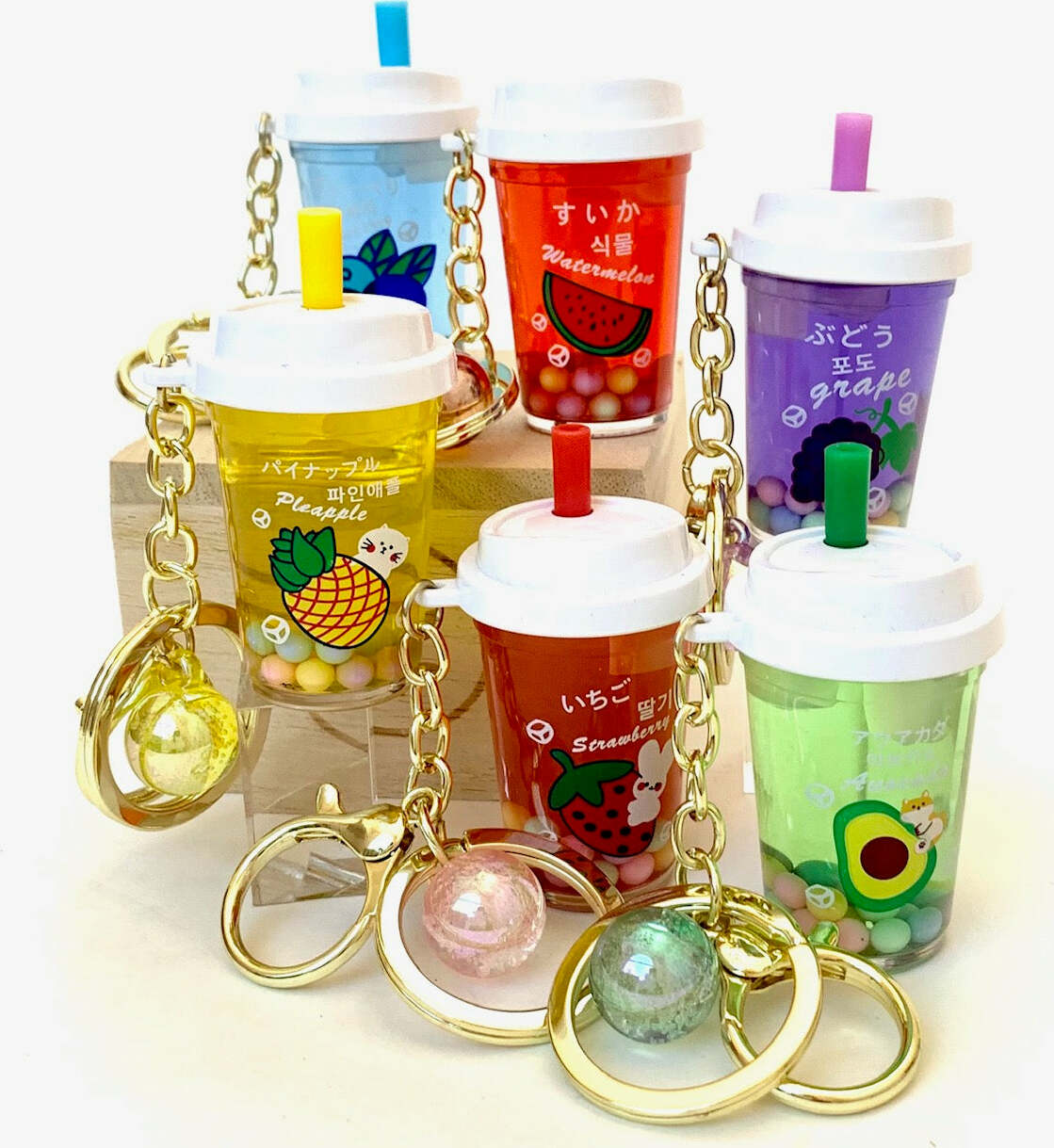 Fruit Boba Floaty Key Charm