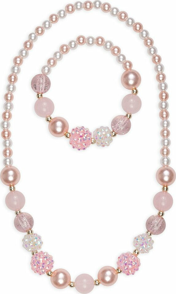 Pinky Pearl Necklace Bracelet Set Great Pretenders USA