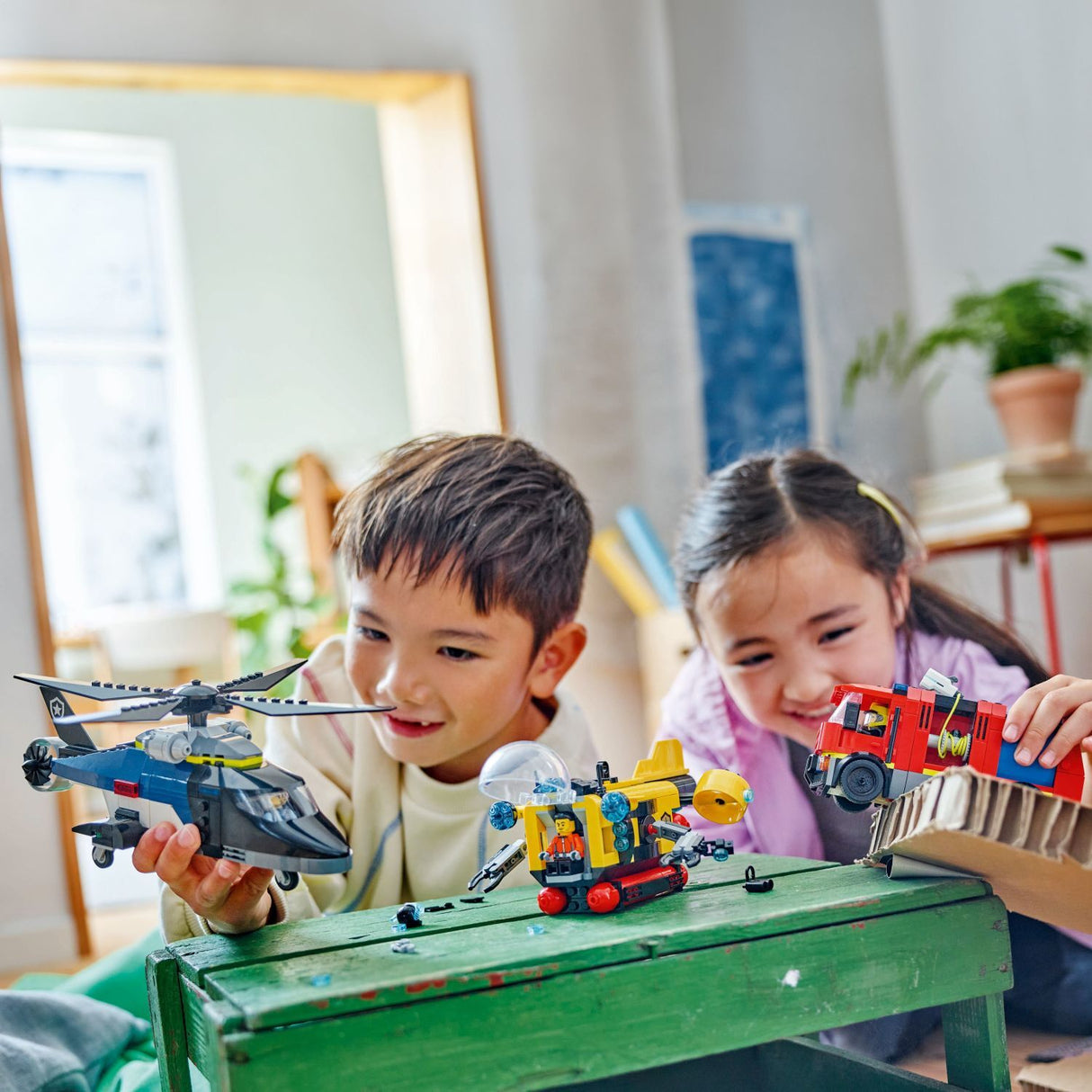 LEGO City Great Vehicles: Helicopter, Fire Truck & Submarine Remix