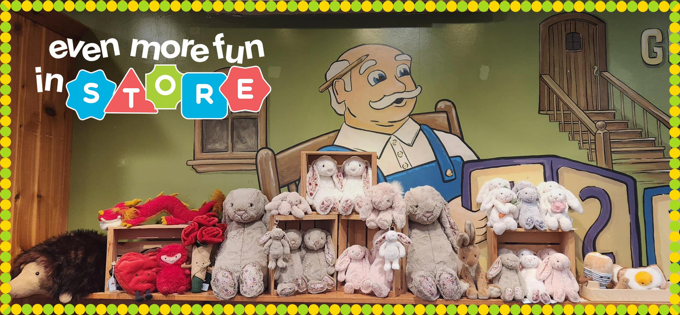 Geppetto's mural with Even More Fun in Store text