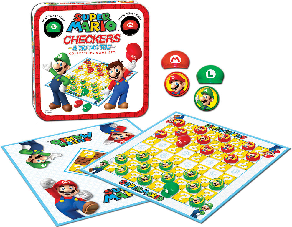 Super Mario Checkers & Tic Tac Toe Collectors Game Set