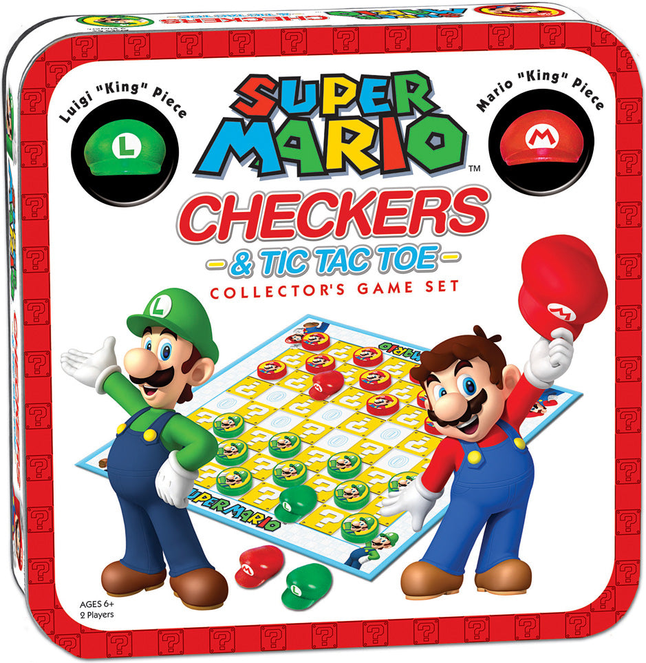 Super Mario Checkers & Tic Tac Toe Collectors Game Set