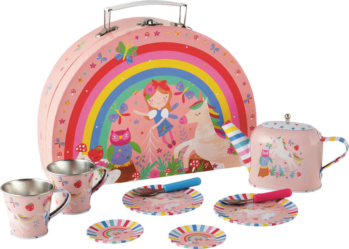 Rainbow Fairy 10 pc Tin Tea Set