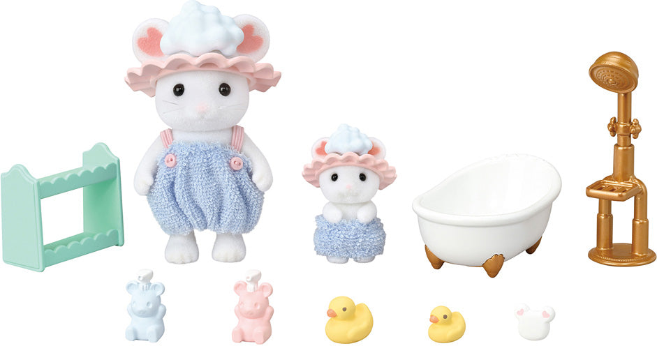 Calico Critters Bath Time Bubble Siblings