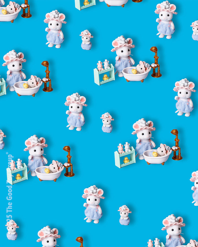 Calico Critters Bath Time Bubble Siblings