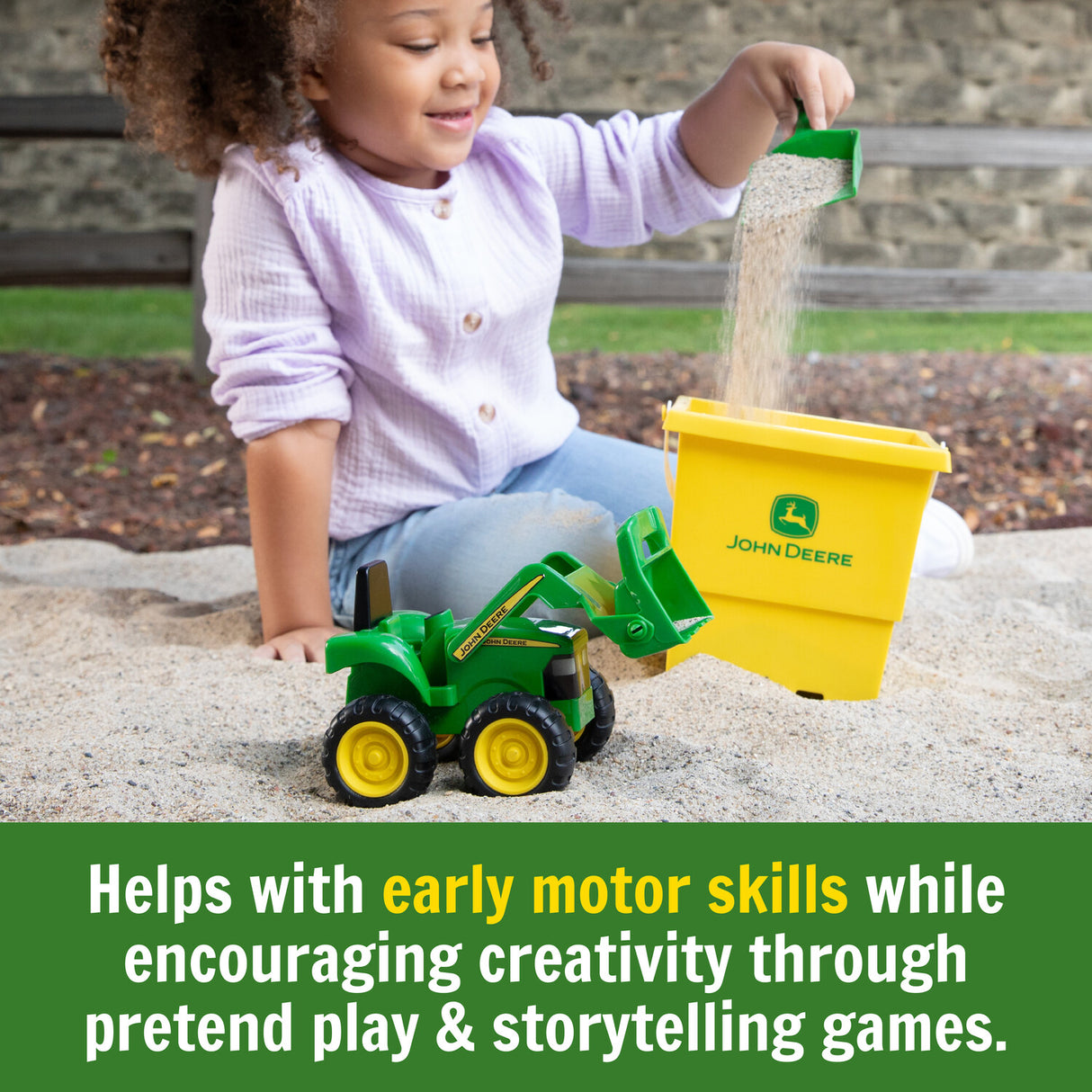 John Deere Sandbox Toy Set with Tractor, Bucket and Shovel