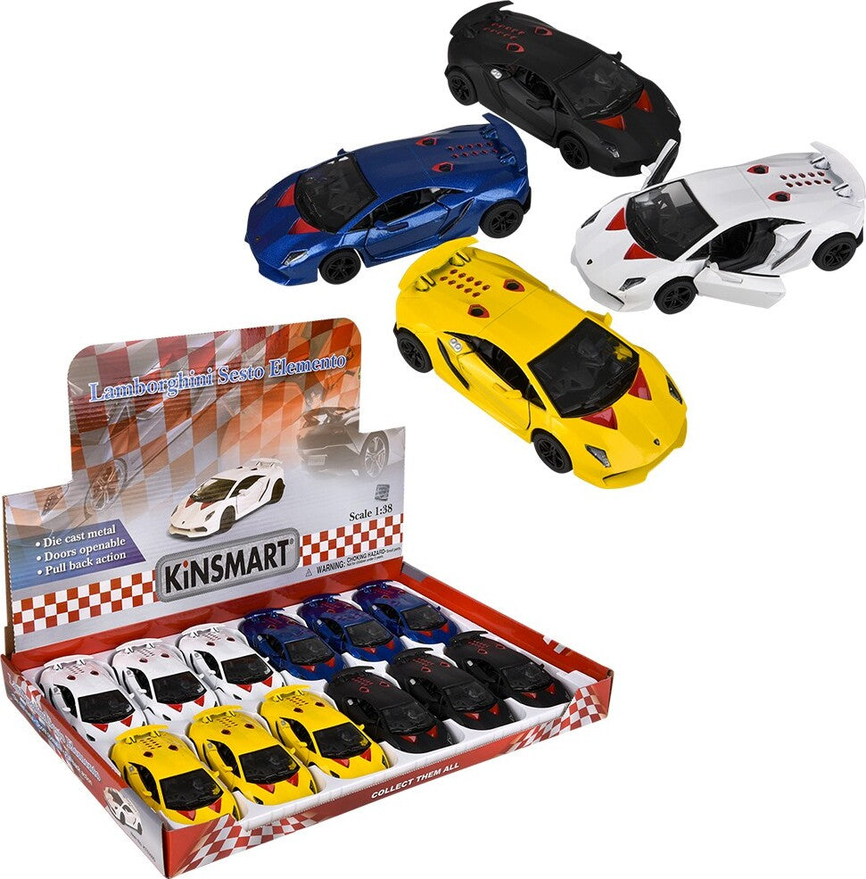5" Diecast Pull Back Lamborghini Sesto Elemento