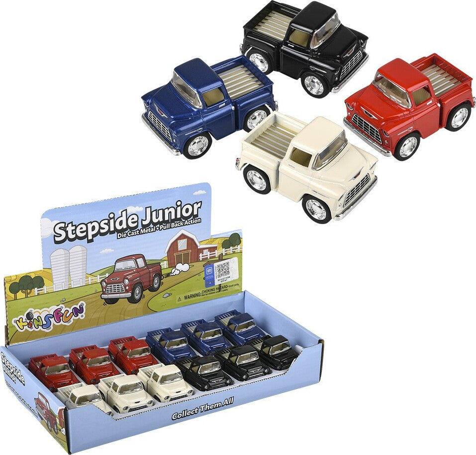 2" Diecast Pull Back Mini Chevy Stepside - Sold Individually