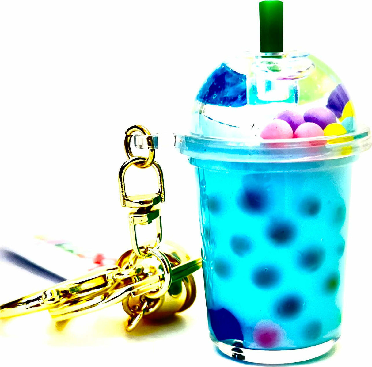 Pastel Round Top Boba Floaty Key  (assorted)