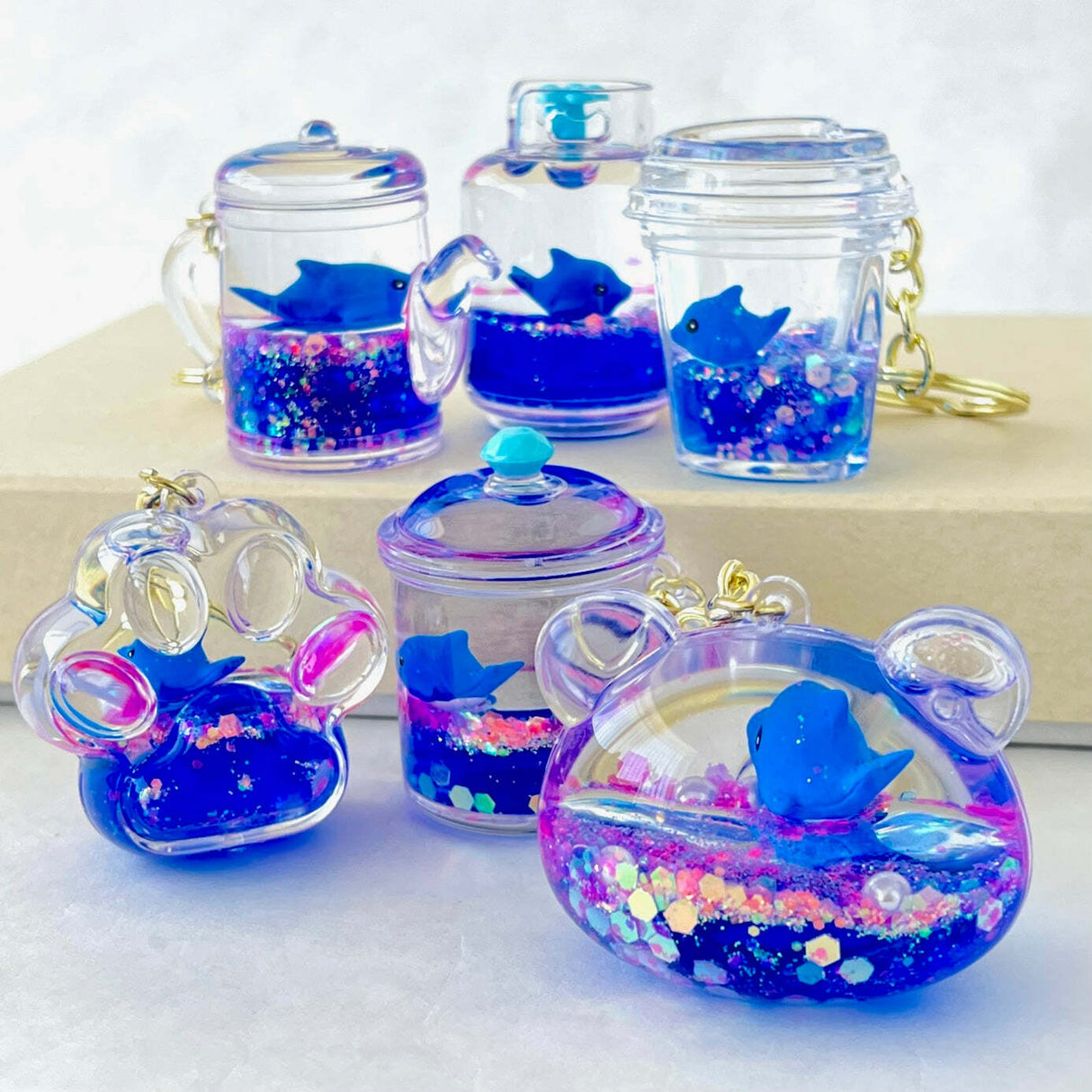 Blue Dolphin Combo Floaty Key Charm 