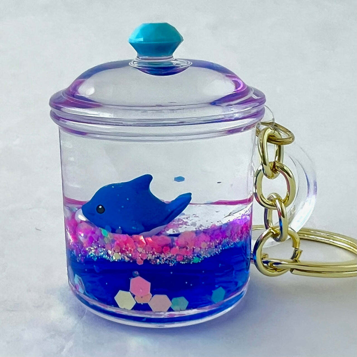 Blue Dolphin Combo Floaty Key Charm 