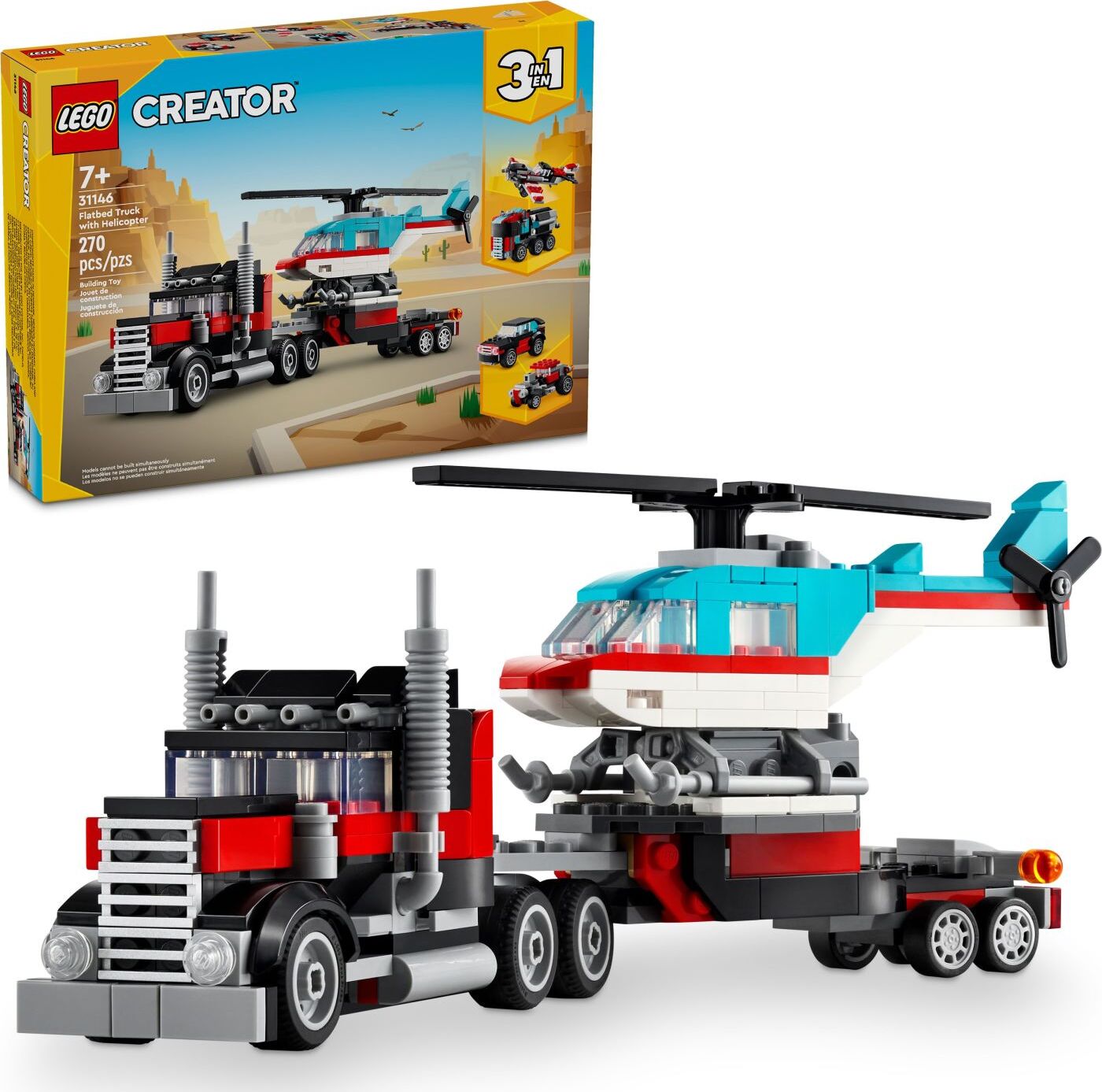 LEGO® Creator: Flatbed Truck with Helicopter – Geppetto's Toys