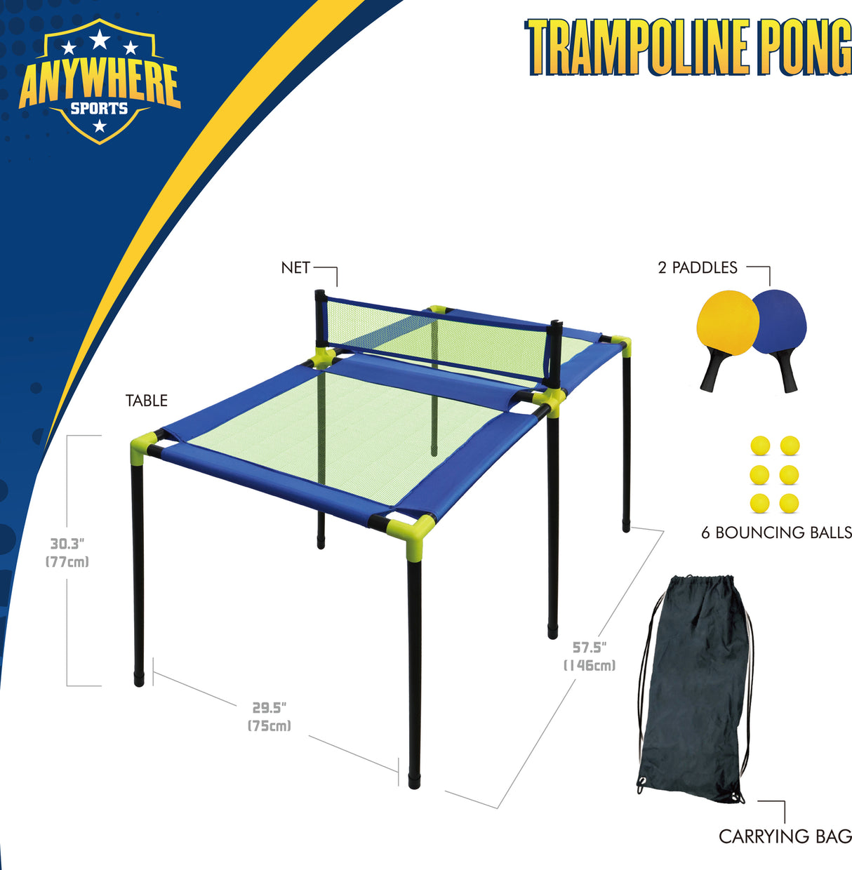Trampoline Pong - Table Tennis Set