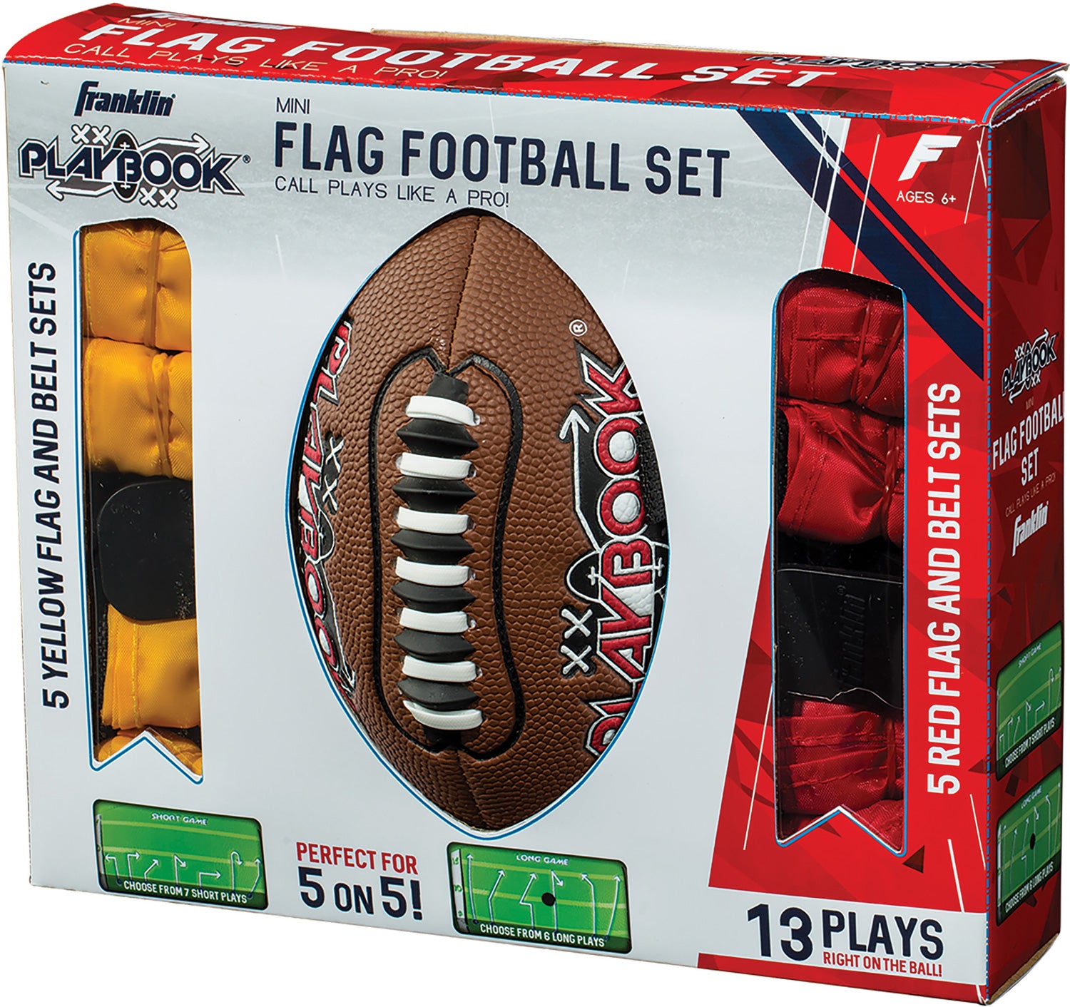 flag football gear Franklin Sports Mini Playbook Flag Football Set