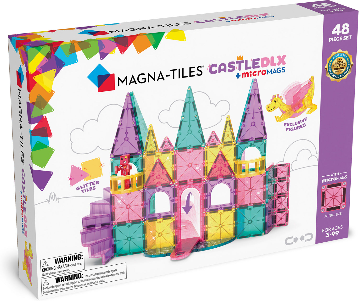 Magna-Tiles Castle DLX + MicroMAGS 48 Piece Set – Geppetto's Toys